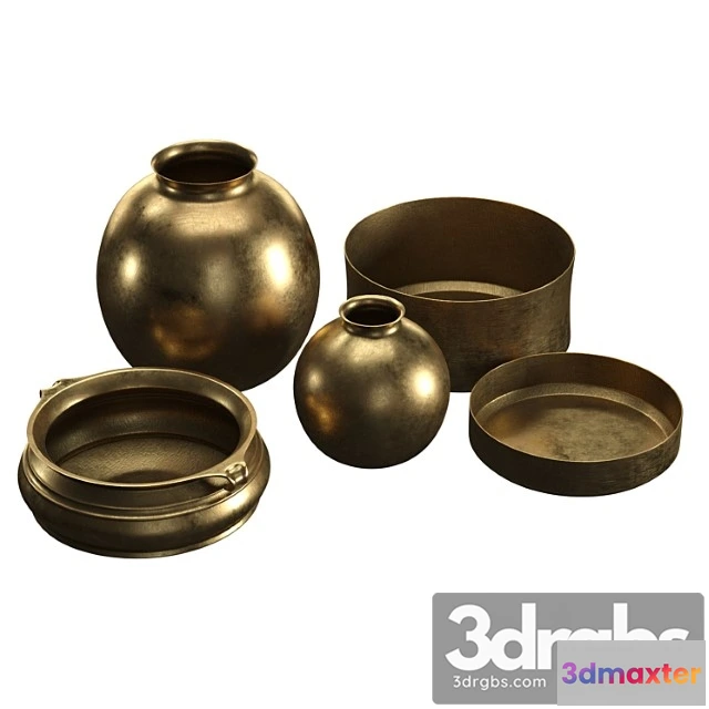 1022880 - Burnished brass vases (rh)