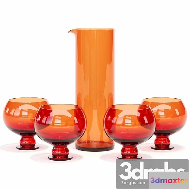 1022910 - funky orange glassware set