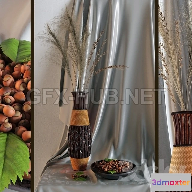 1078484 - Decor with a vase and nuts - 212041
