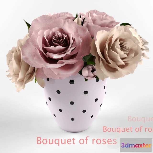 1093498 - The bouquet of roses in a polka dot ceramic vase - 227055