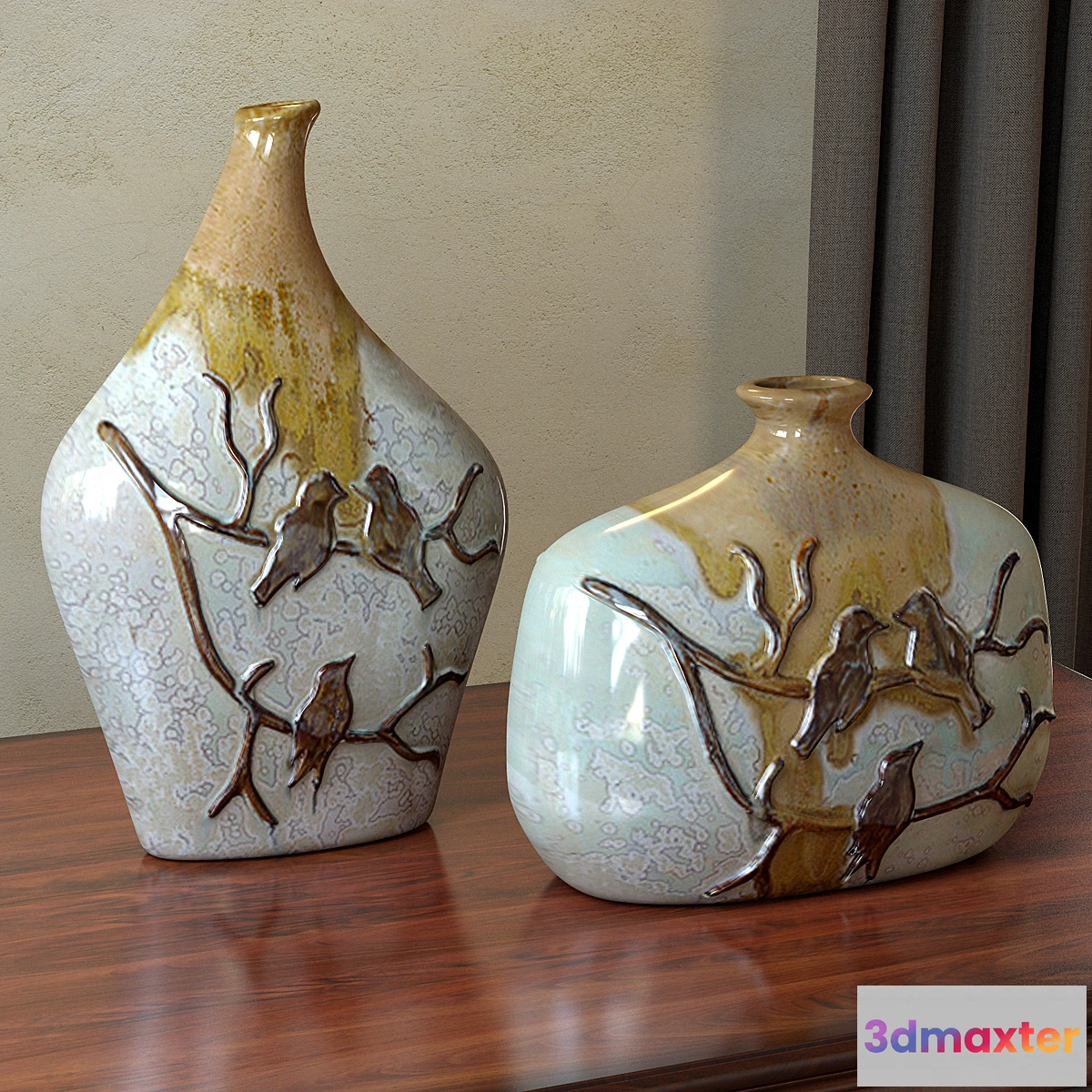 1290056 - vase with raised birds - No.2 3D Max