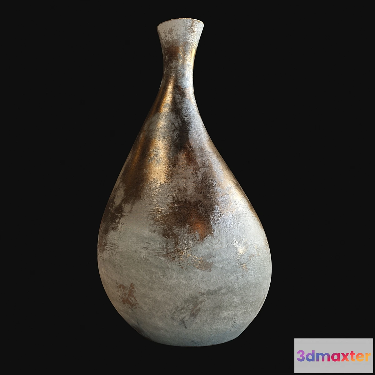 1307374 - White Rough Terracotta with gold finish 3D Max