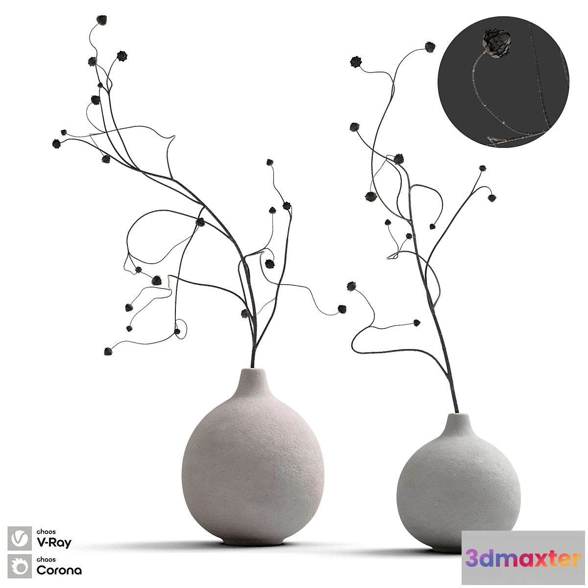 1319179 - Decorative set 4 Branches 3D Max