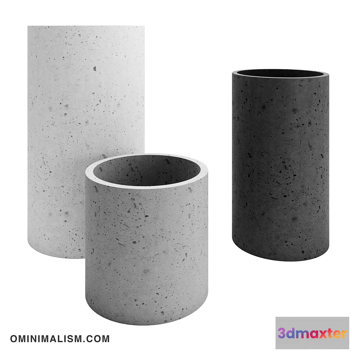 1352051 - Round concrete tubs Ominimalism 3D Max