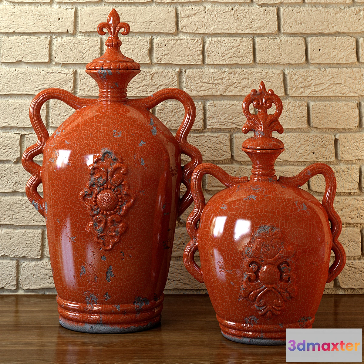 1399468 - Vase with red craquelure 3D Max