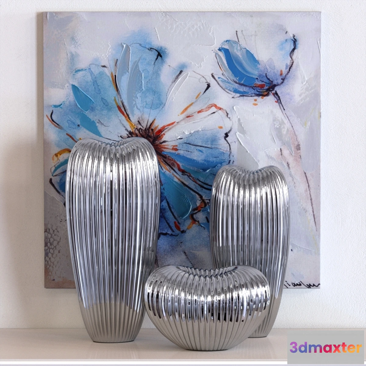 1402456 - Howard Elliott Ribbed Ceramic Vase 3D Max