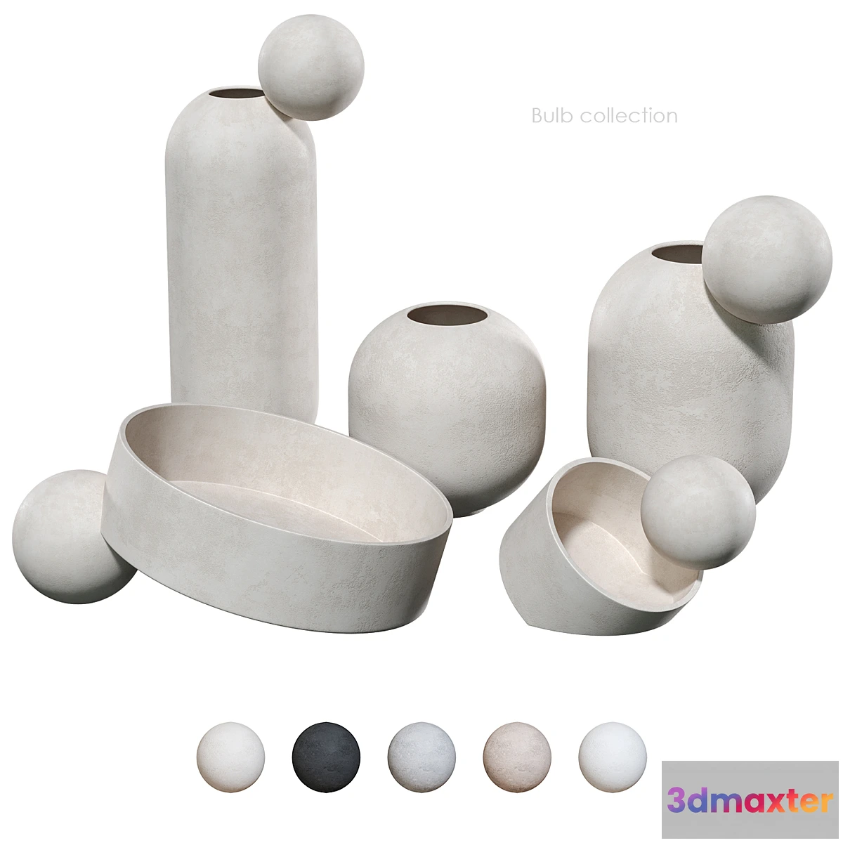 1406678 - Bulb collection vases 3D Max