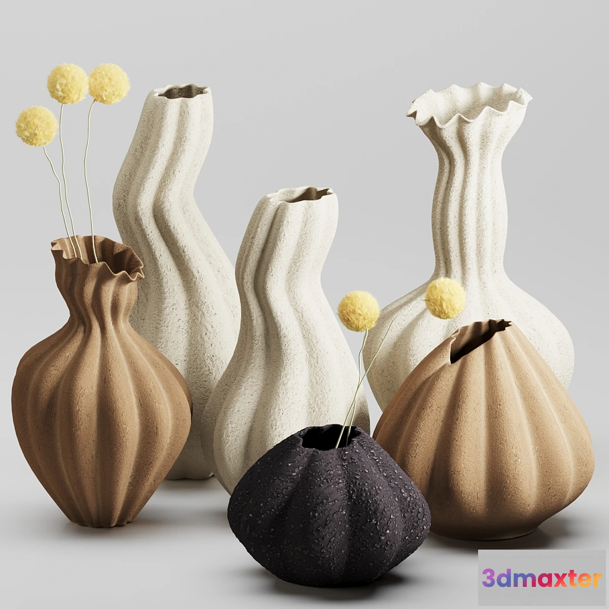 1407616 - Vase Set 05-Malene Knudsen Ceramics 3D Max