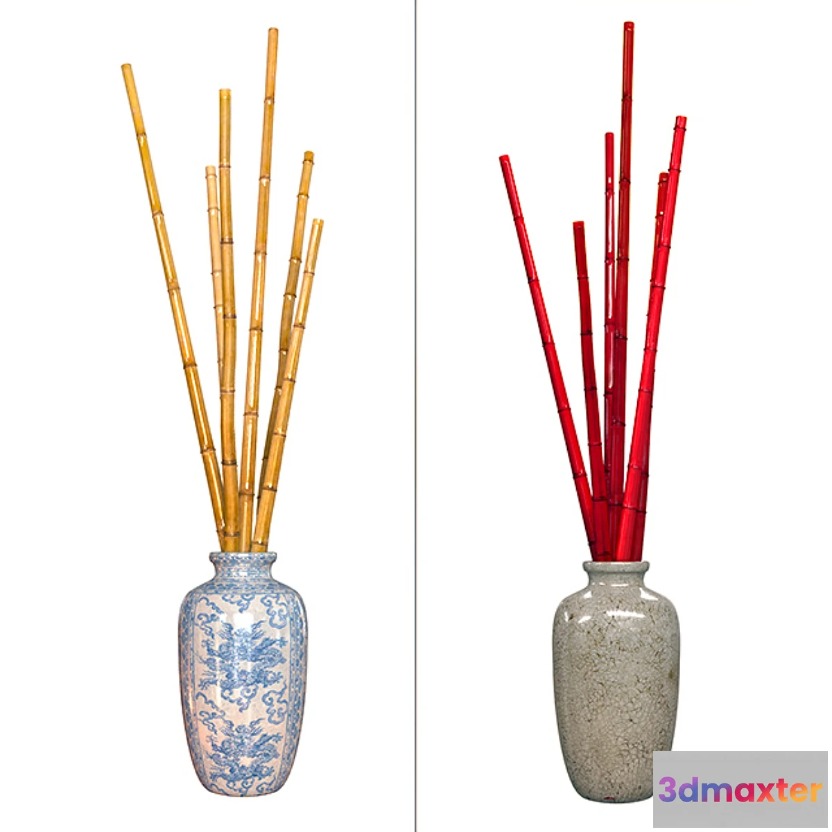 1412918 - Outdoor Chinese vase with bamboo 3D Max