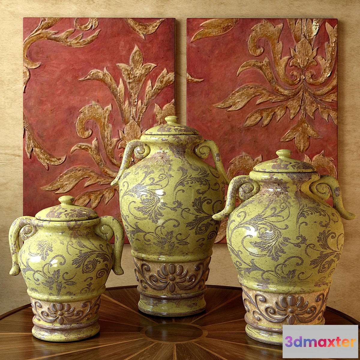 1415514 - vase decorated with olive 3D Max