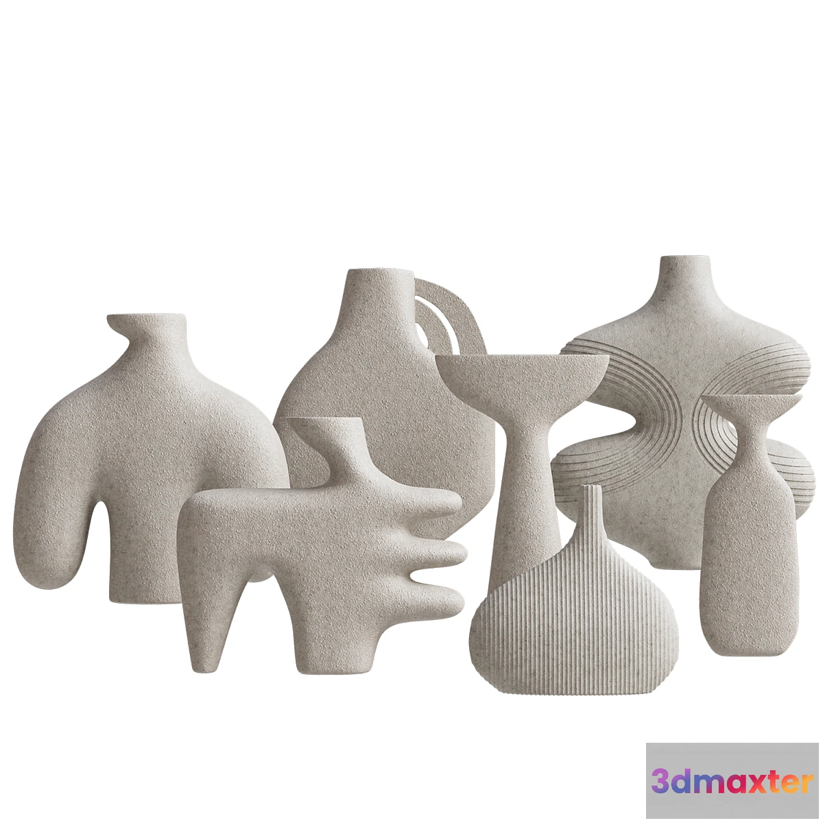 1415542 - Vase set  Clay Canoe 3D Max