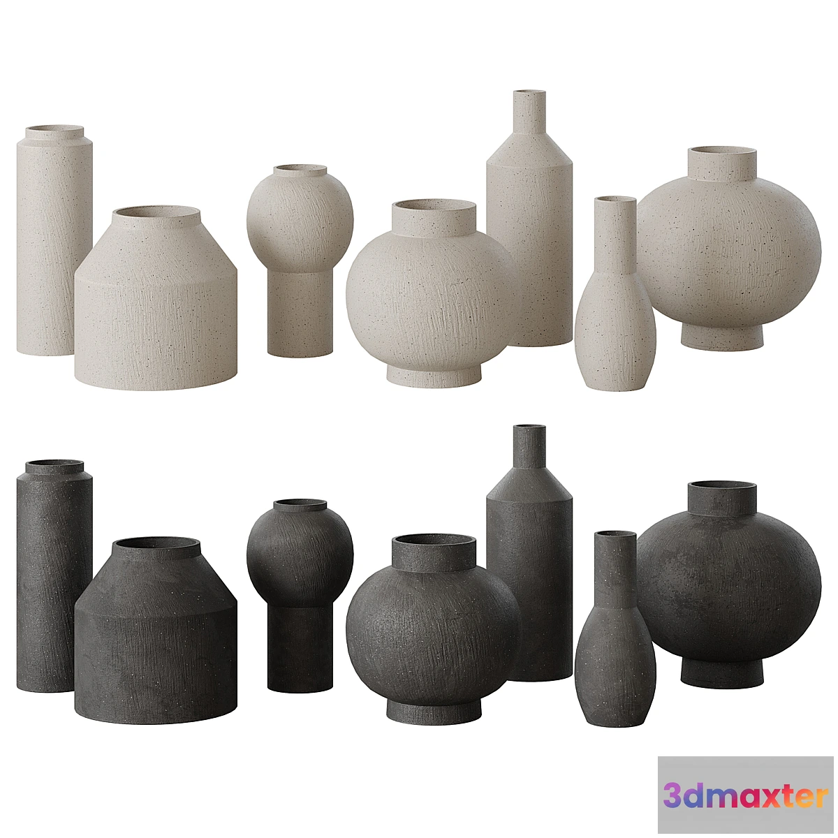 1425720 - RH Geometric vases set 3D Max