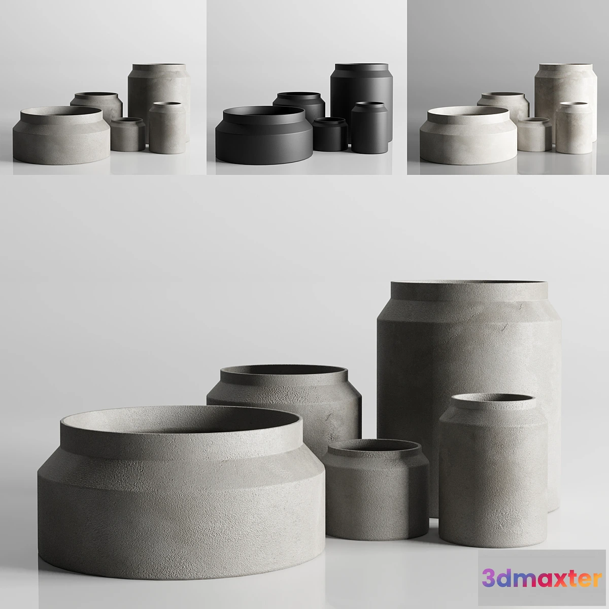 1439090 - vase concrate set 01 3D Max