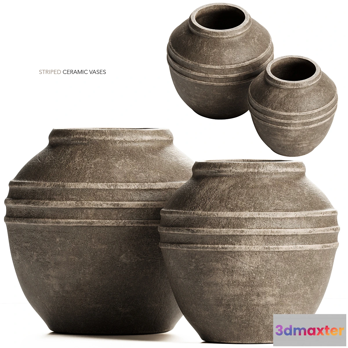 1440580 - Zara Home - Striped Ceramic Vases 3D Max