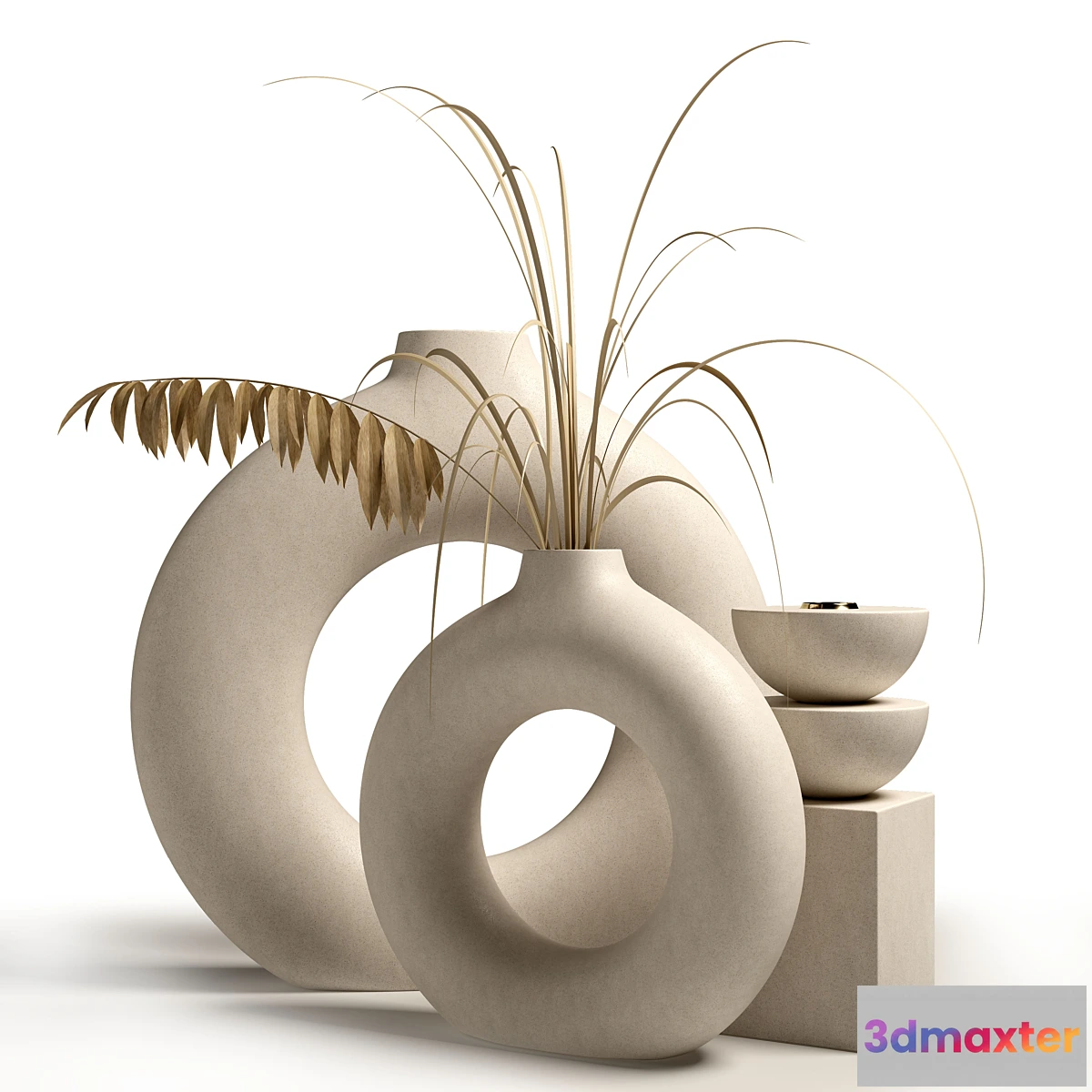 1446228 - Vases with dried flowers H&M HOME 3D Max