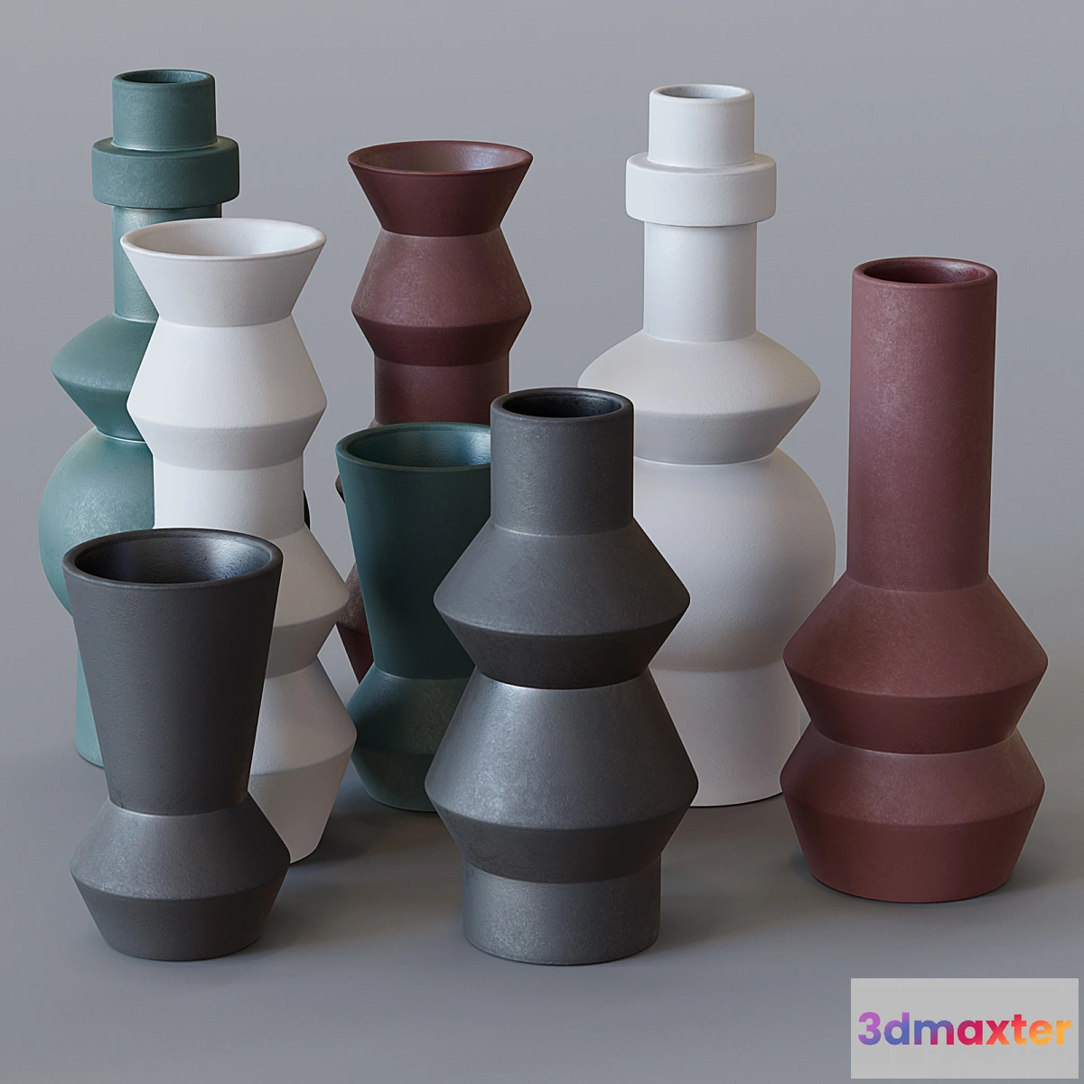 1460178 - West Elm-Ceramic Totem Vases 3D Max