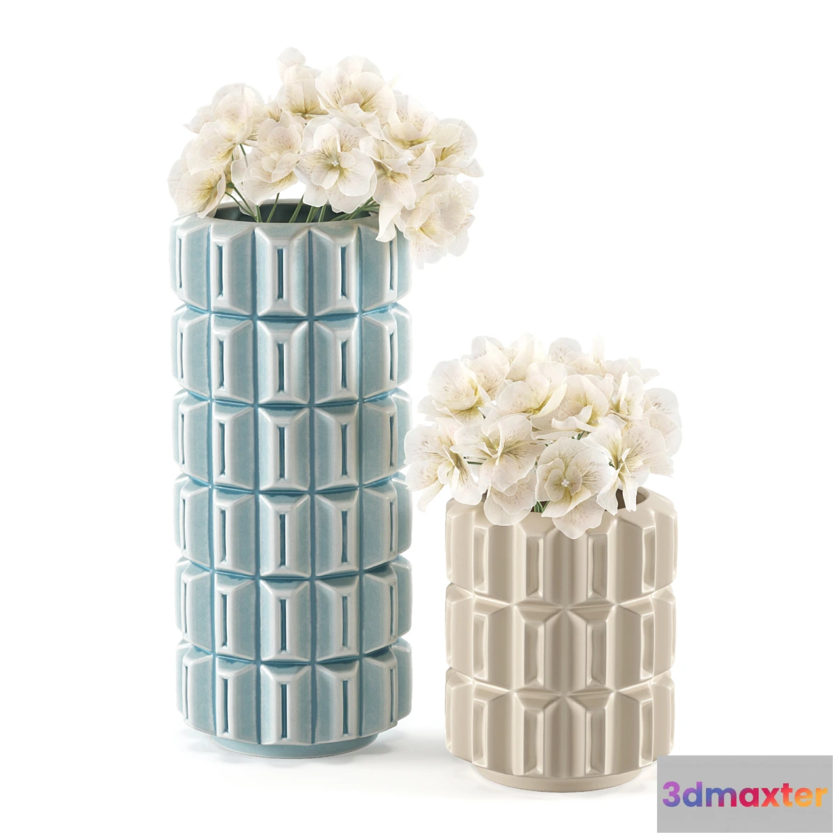 1471128 - Vase Kelly Hoppen Geometric Vase Tall and Small 3D Max