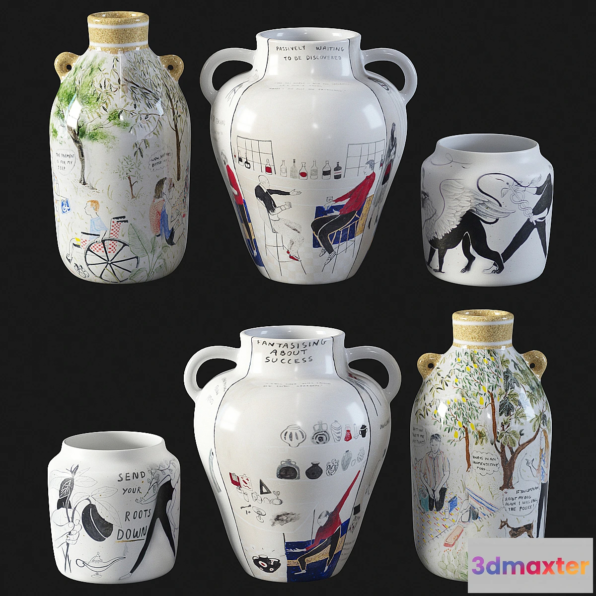 1473020 - Set of vases by Daphne Christoforou 3D Max