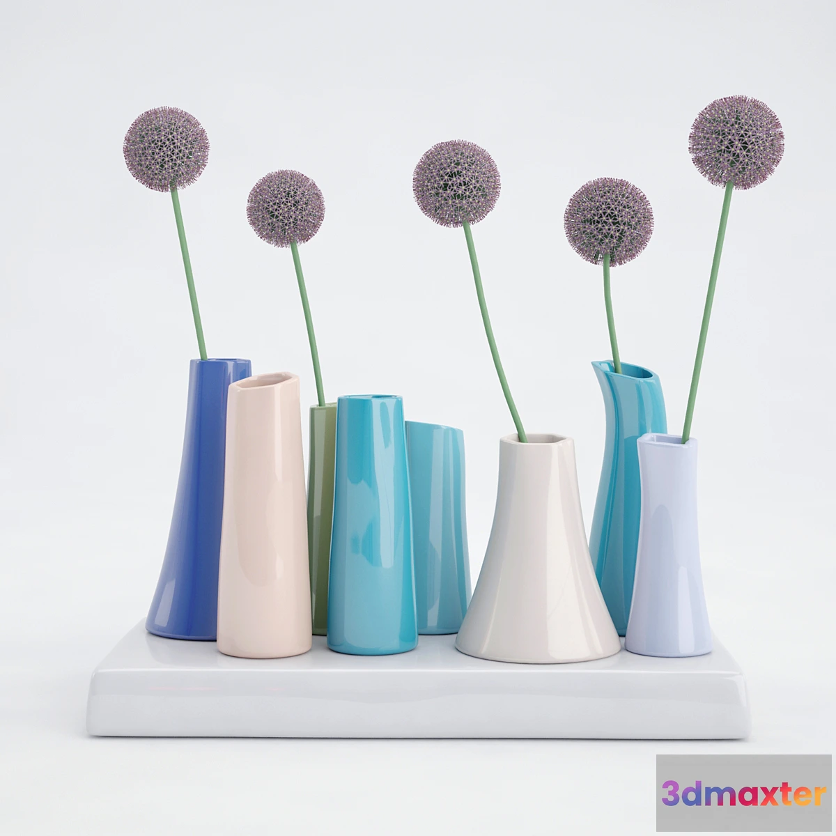 1479032 - Flower Power 8-Vase Display 3D Max