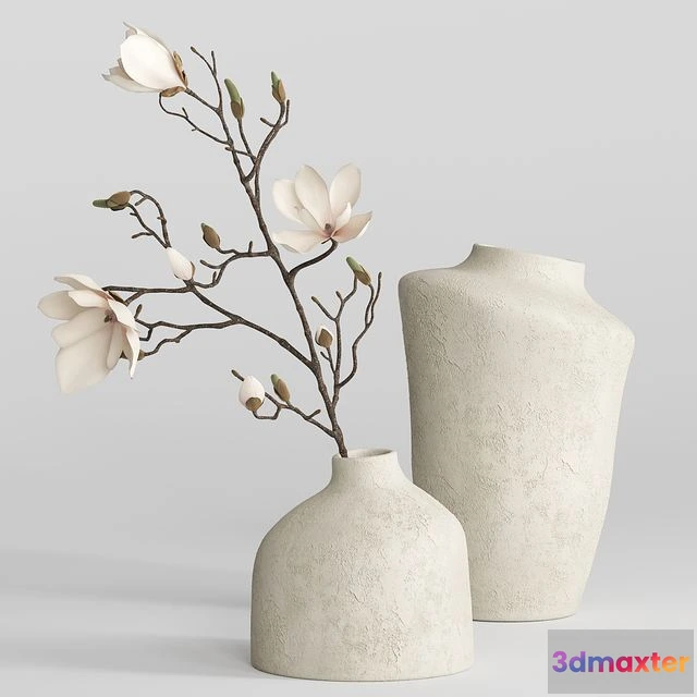 1542813 - H&M vases with magnolia branch 3D Max