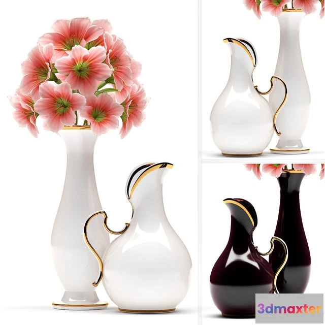 1557541 - FLOWER VASE 6 (black and white) 3D Max