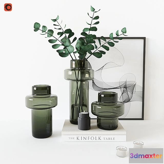 1559319 - Decorative set with Glass Vase 3D Max