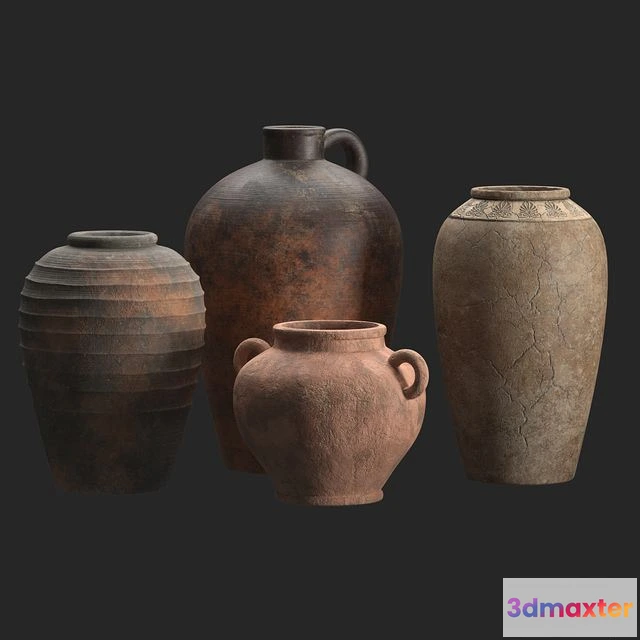 1562783 - Artisan clay vases set 3D Max