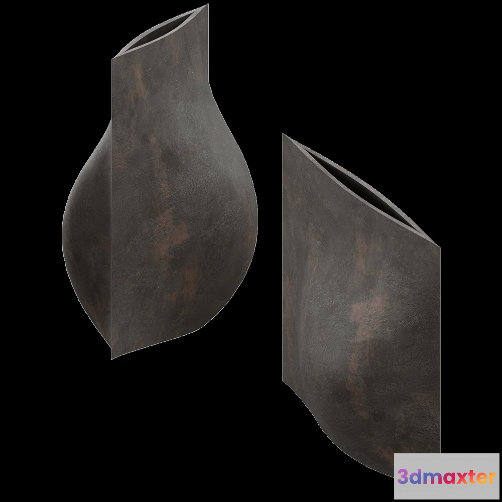 1608802 - 101 Copenhagen - Vase Origami Big - Coffee 3D Max