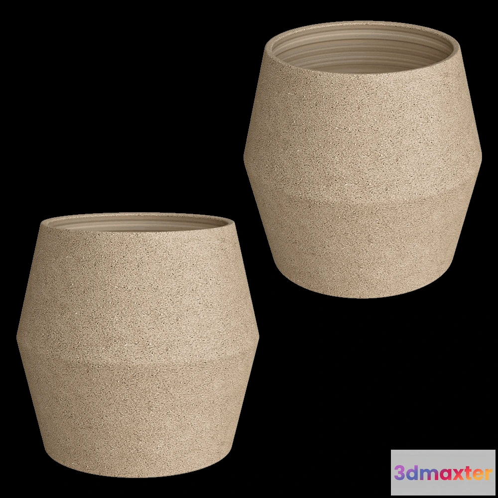 1608992 - Serax - Flower Pot  Construct L Beige 3D Max