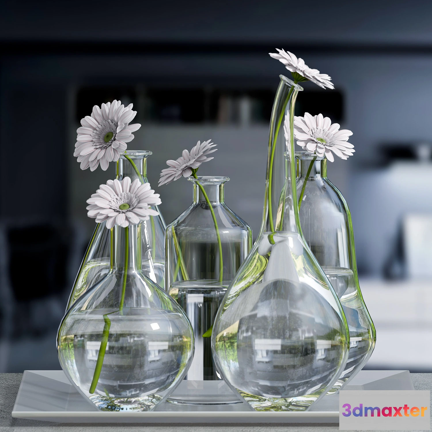 1609034 - decoration - Decorative vases set 02 3D Max
