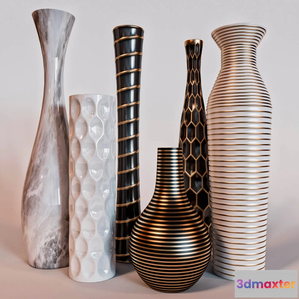 1609104 - decoration - Set of modern vases 3D Max