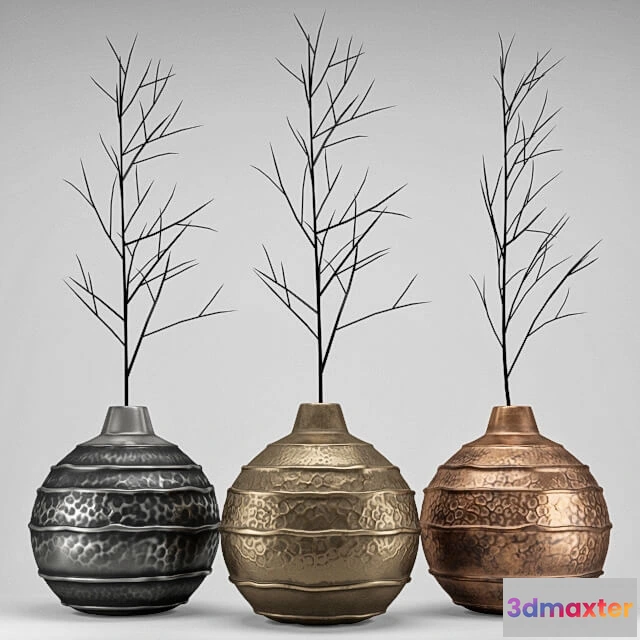 1609106 - decoration - Set Meta vases 001 3D Max