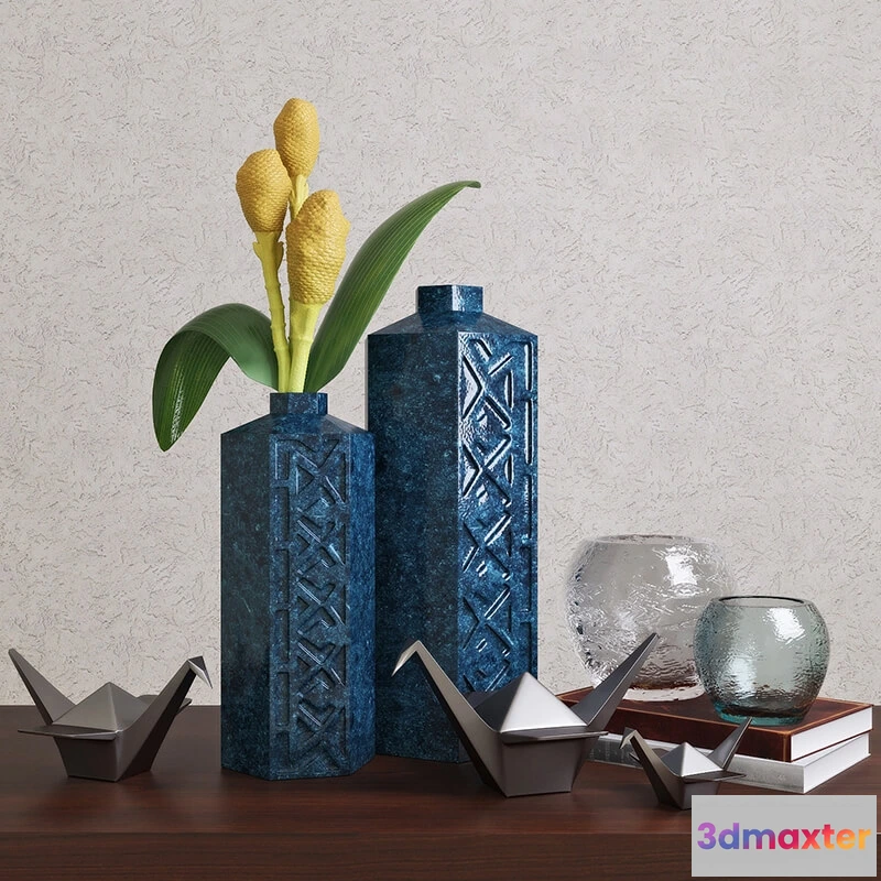 1609144 - decoration - Global Views Bezel Vase-Ink Large 3D Max