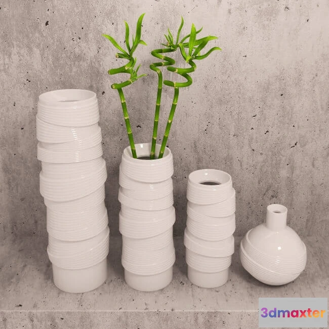 1609162 - decoration - Vases and bamboo set 1 3D Max