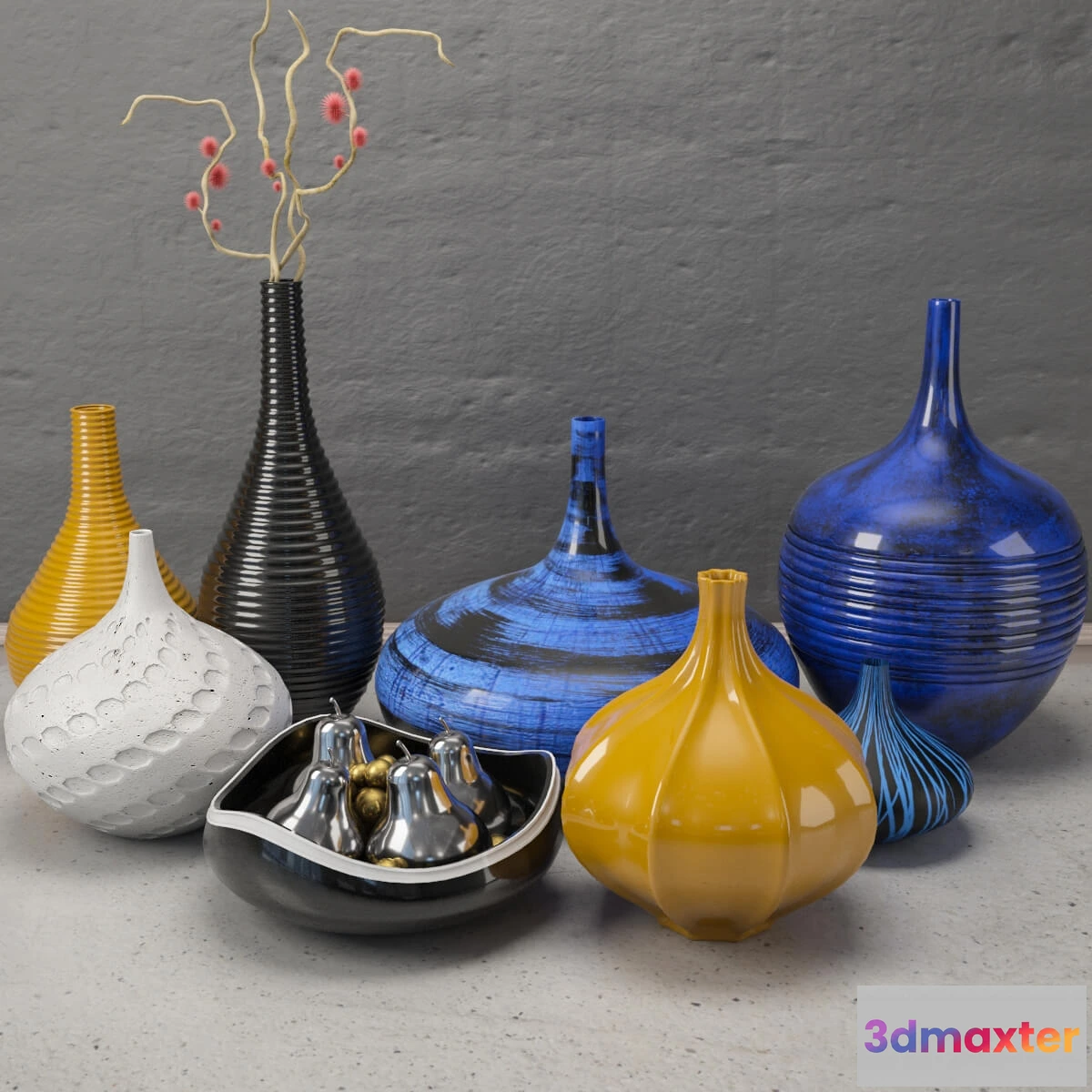 1609178 - decoration - Decorative vases set 3D Max