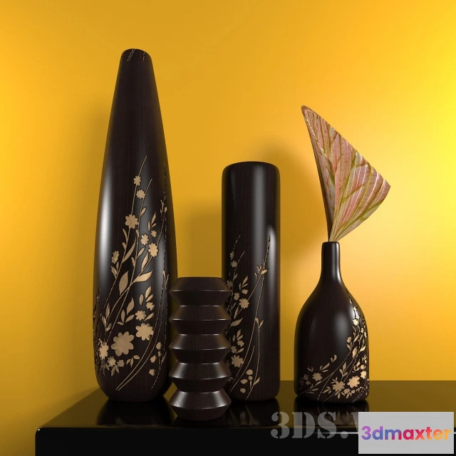 1609234 - decoration - wooden vases 3D Max
