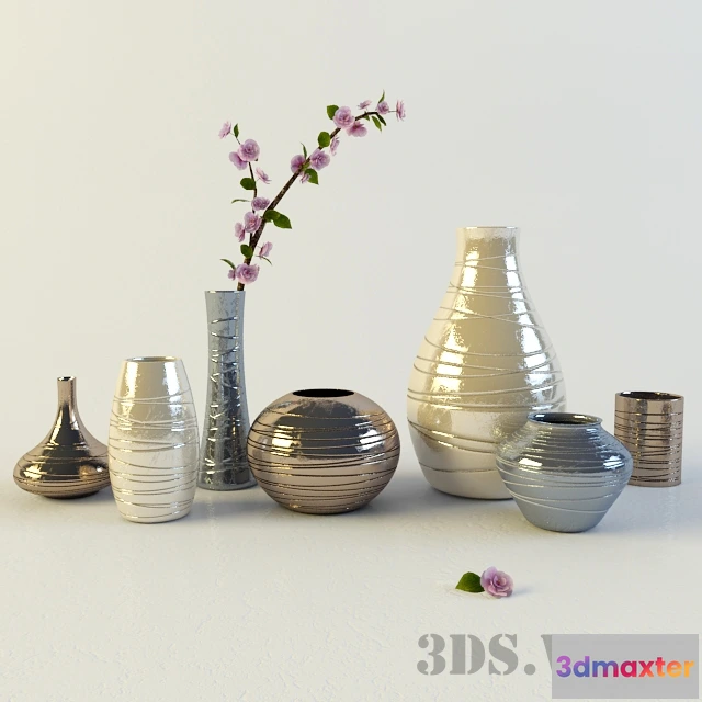1609254 - decoration - Decorative vases and flowers 3D Max