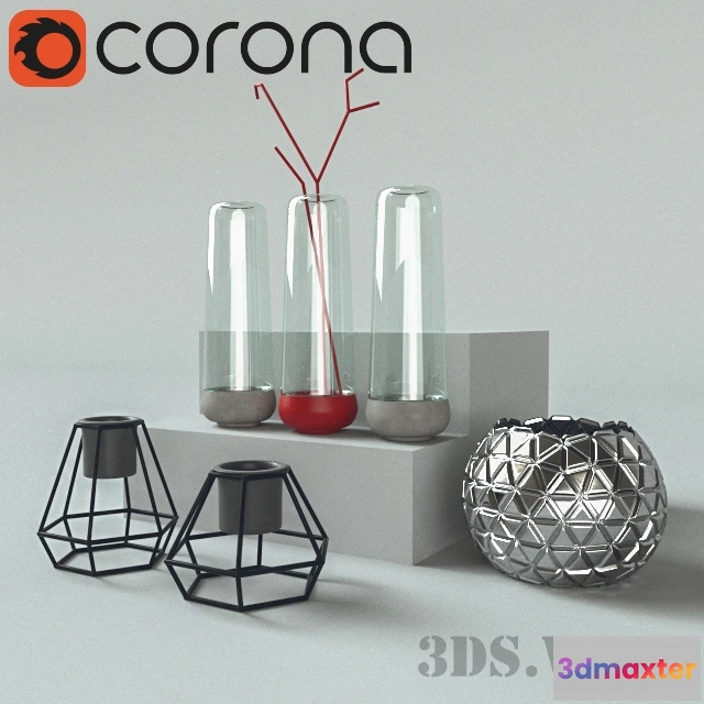 1609268 - decoration - Decorative set with non-standard elements 3D Max