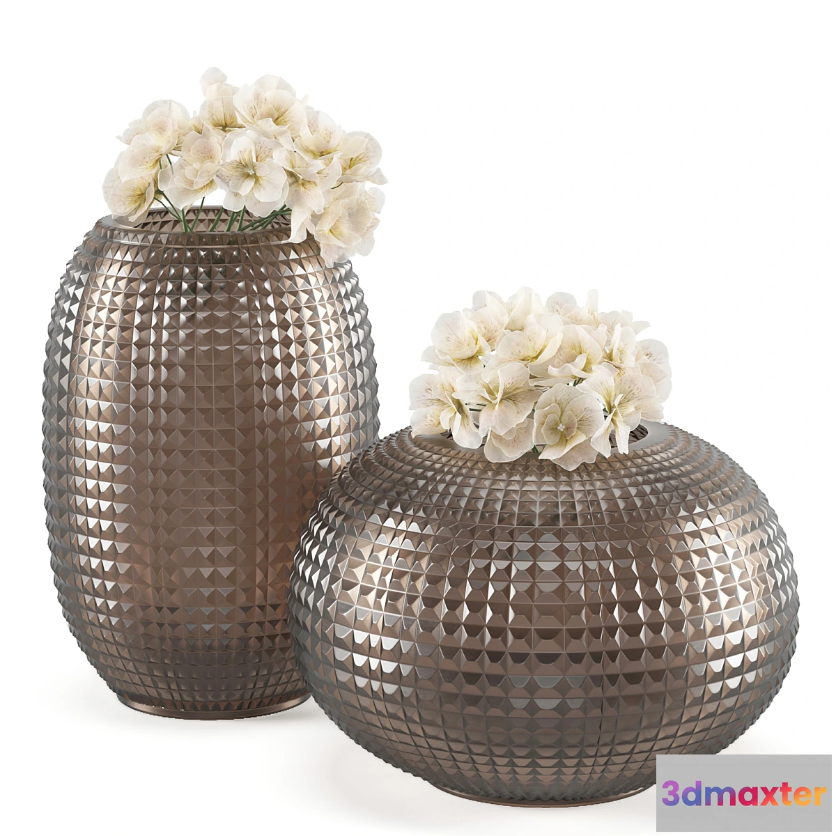 551377 - Vase Kelly Hoppen Smoke Triada Round Vase Tall and Wide