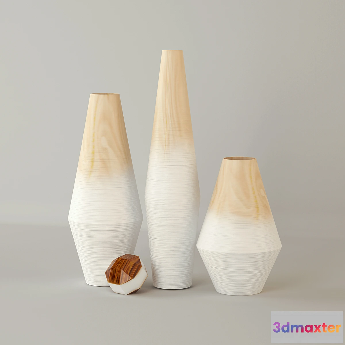580722 - Modern Wood Ombre Vases