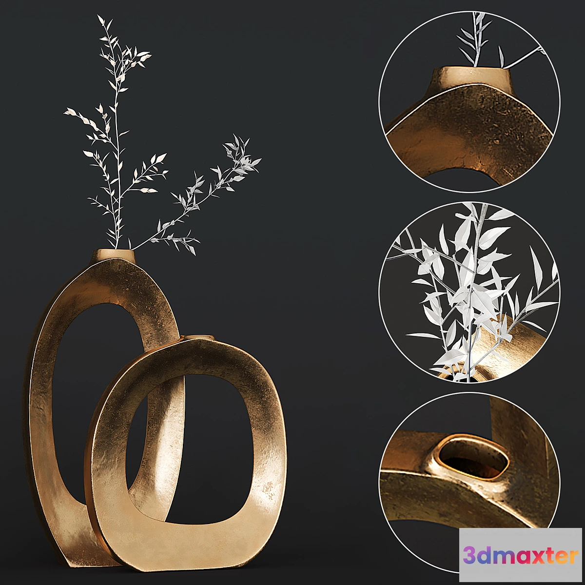 594686 - Elodie Brass Ring Vases