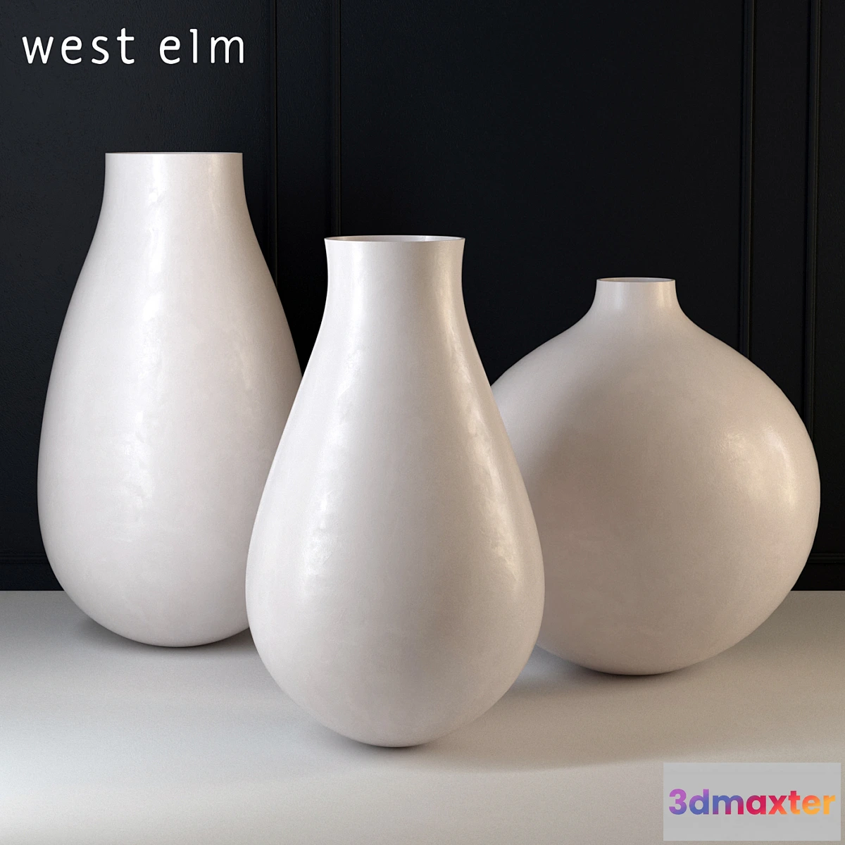 664659 - West Elm Oversized Pure White Ceramic Vases
