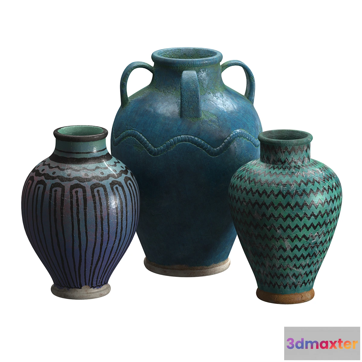 703110 - Artisan Glazed Pottery vases
