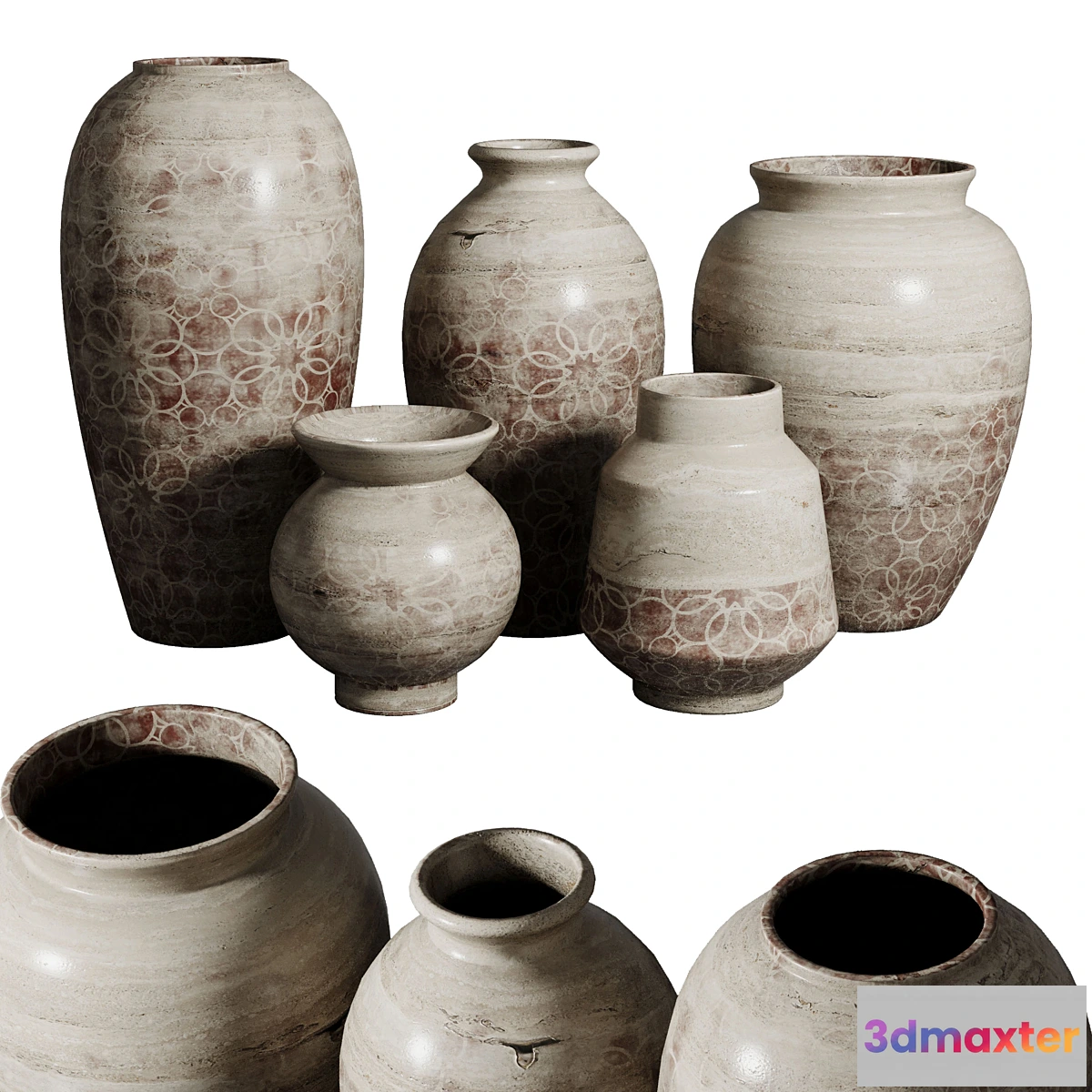 703114 - Old vase 3 material marble concrete plaster - No.2