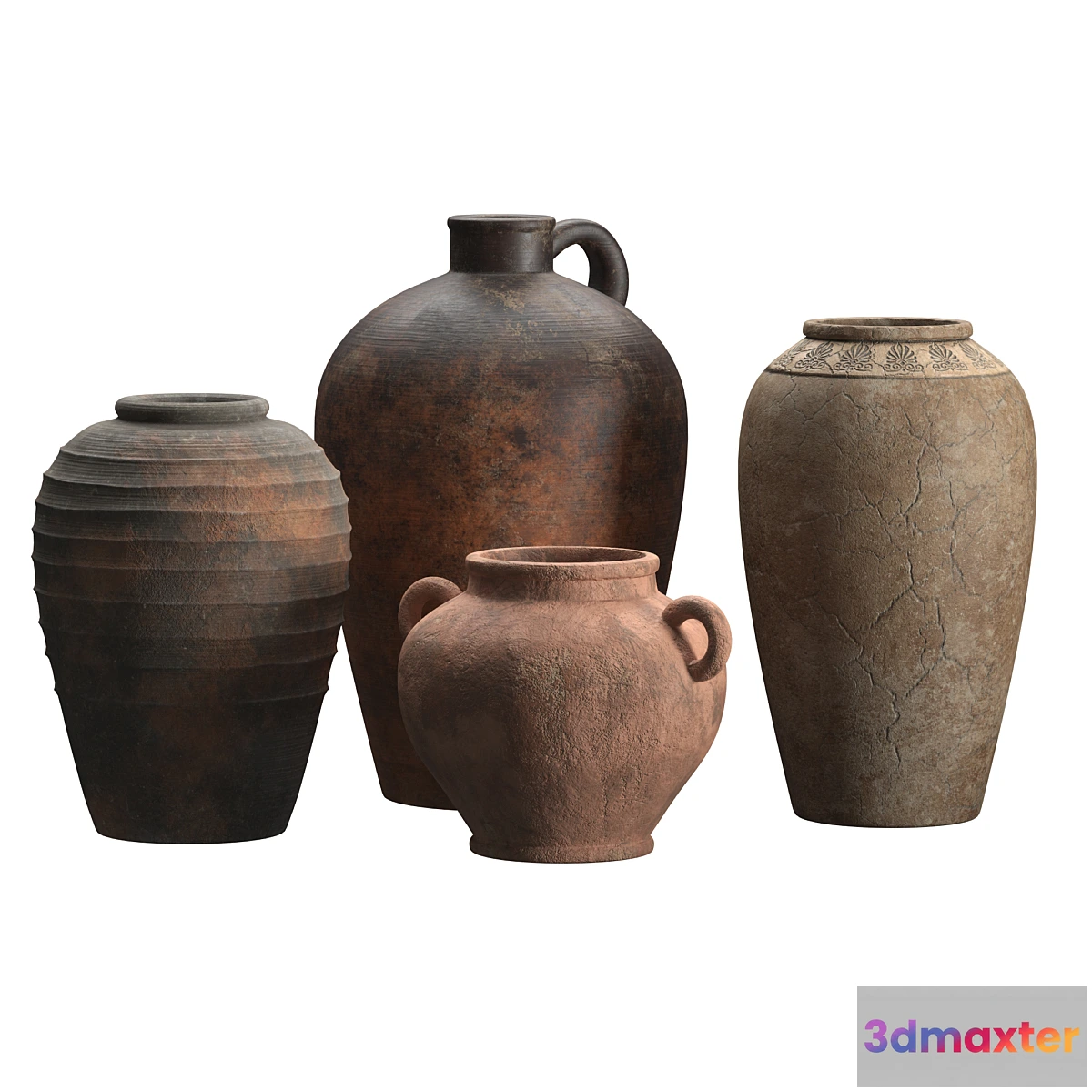703116 - Artisan clay vases set