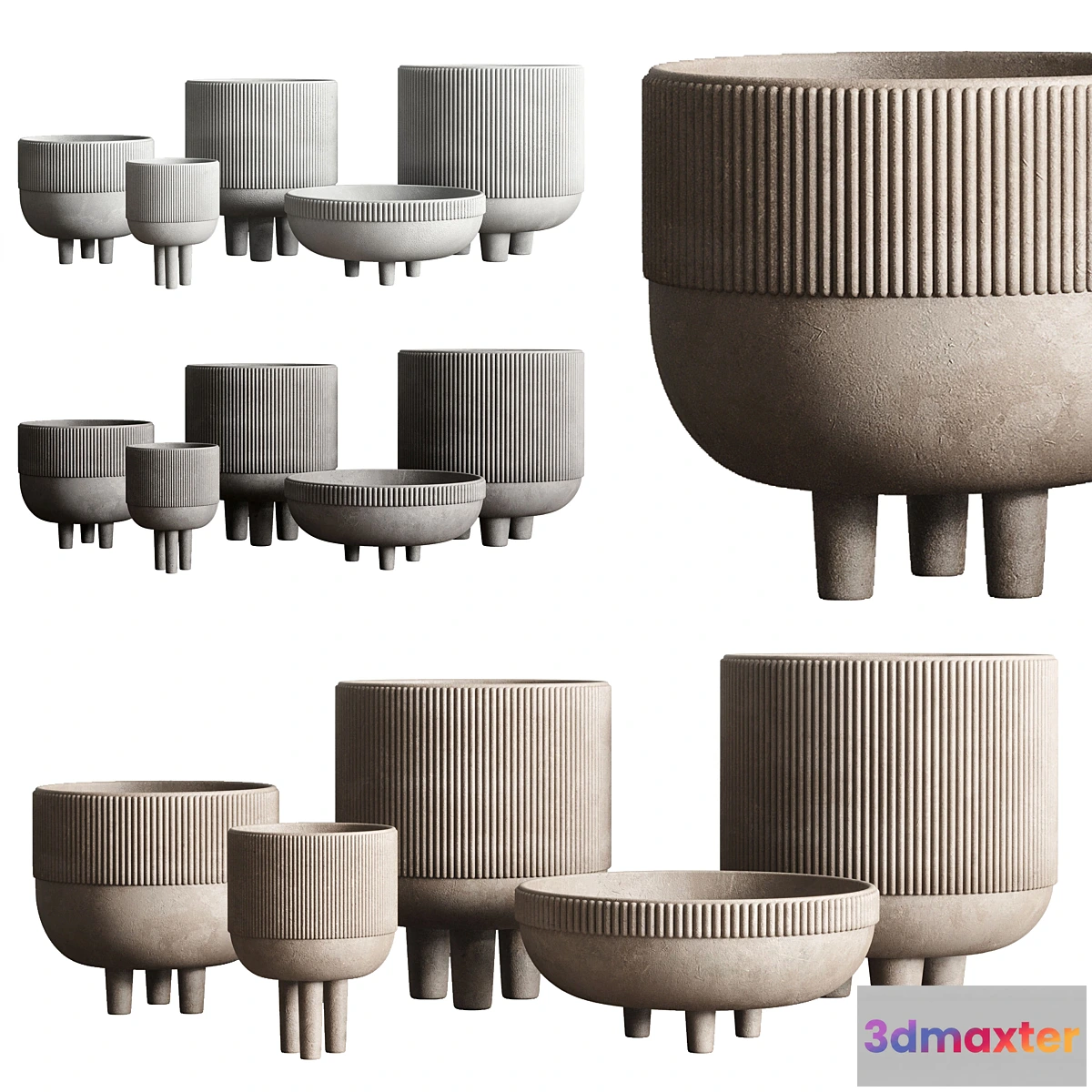 770355 - Vase Concrete Indoor Outdoor Set 03 - No.2