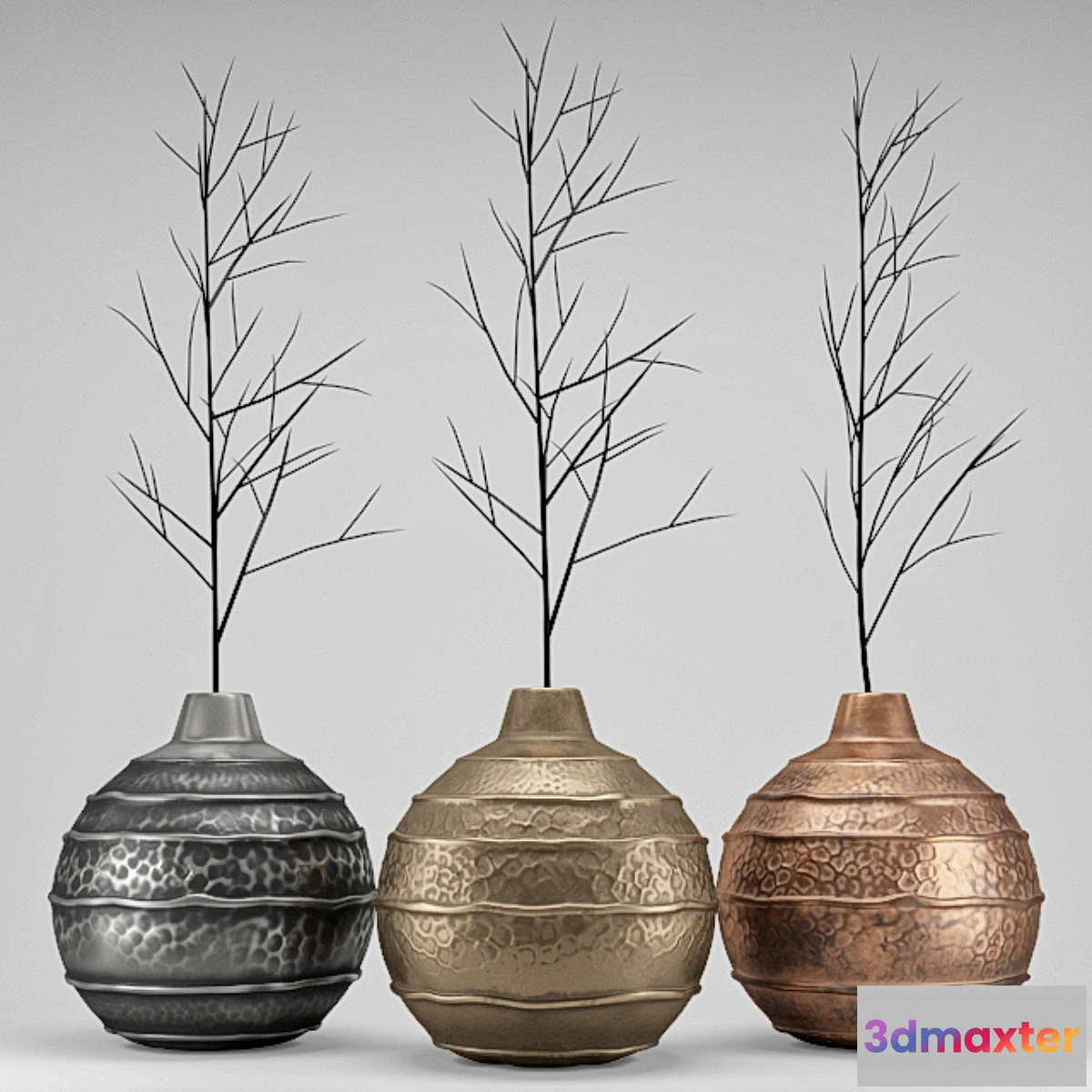 814256 - Set Metal Vases