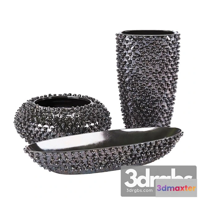 932074 - Zuo Urchin Vases Black