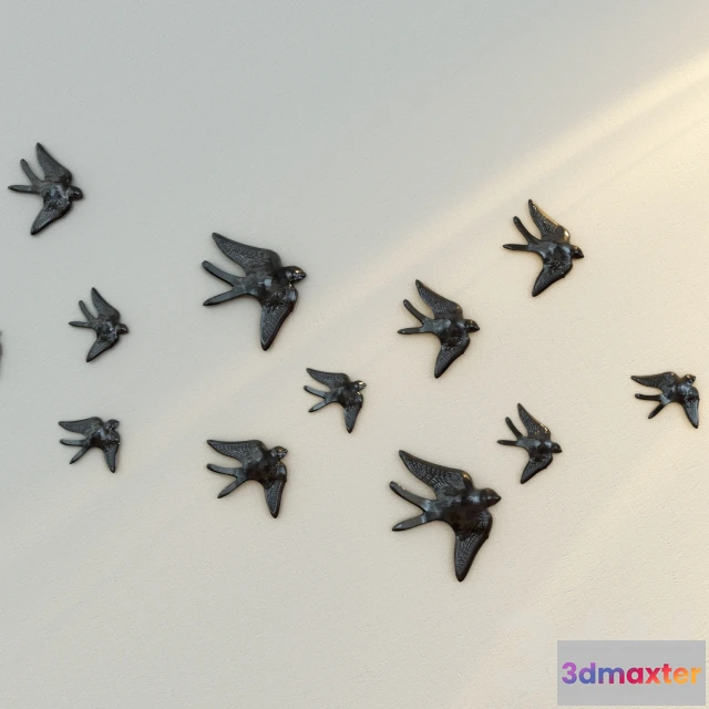 1076350 - Ceramic birds wall art - 209907