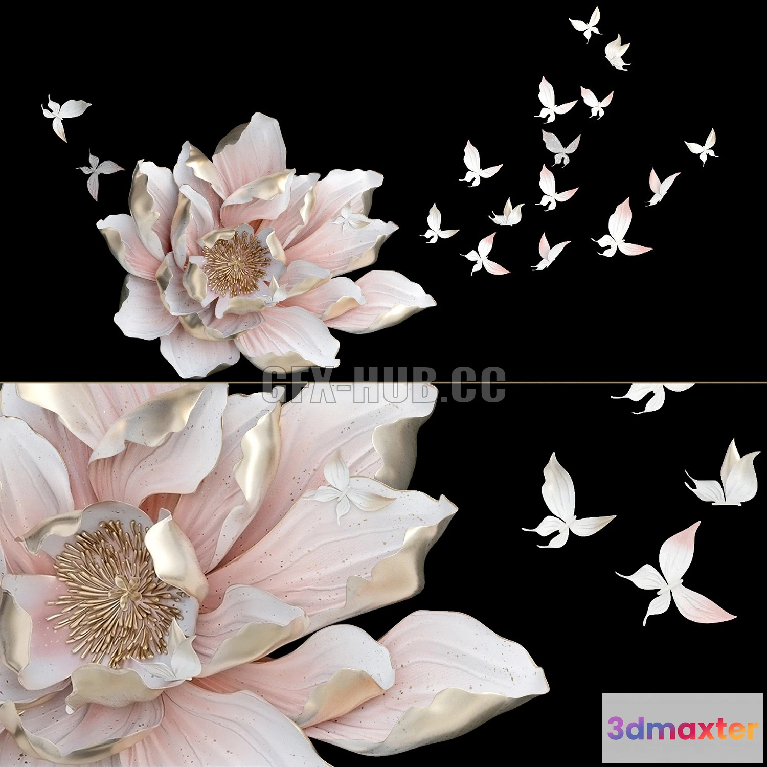 1083020 - HP Decor Wall Decor Flower and Butterfly II - 216577